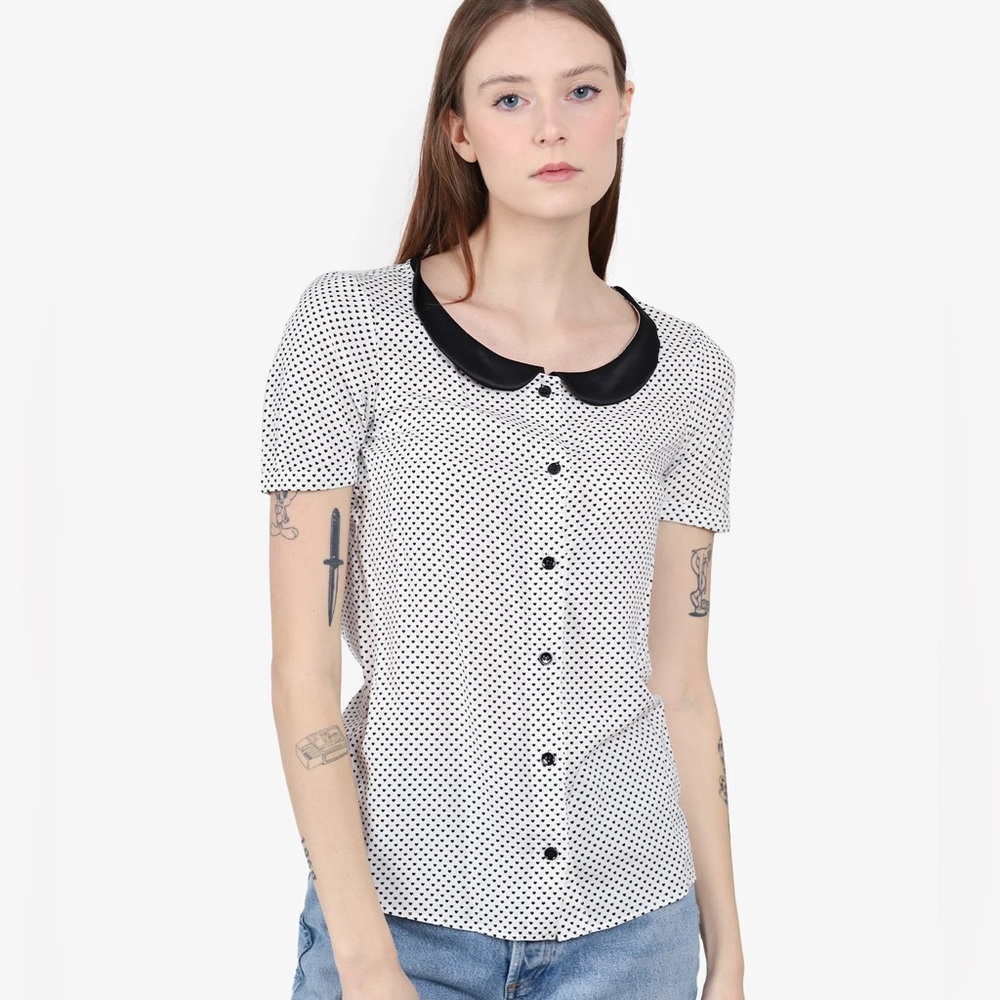 SAINT LAURENT BLACK/WHITE POLKA DOT